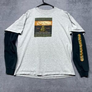 Fred Harvey Y2K Grand Canyon National Park Shirt Men's XL Gray Black Cotton Logo